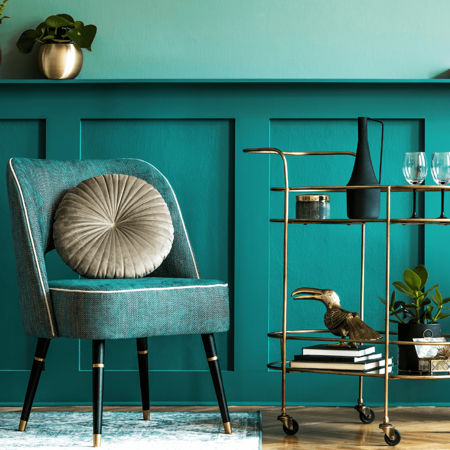 Wandfarbe edelmatt Petrol No. 570 Design Collection 5L - Craft Colors