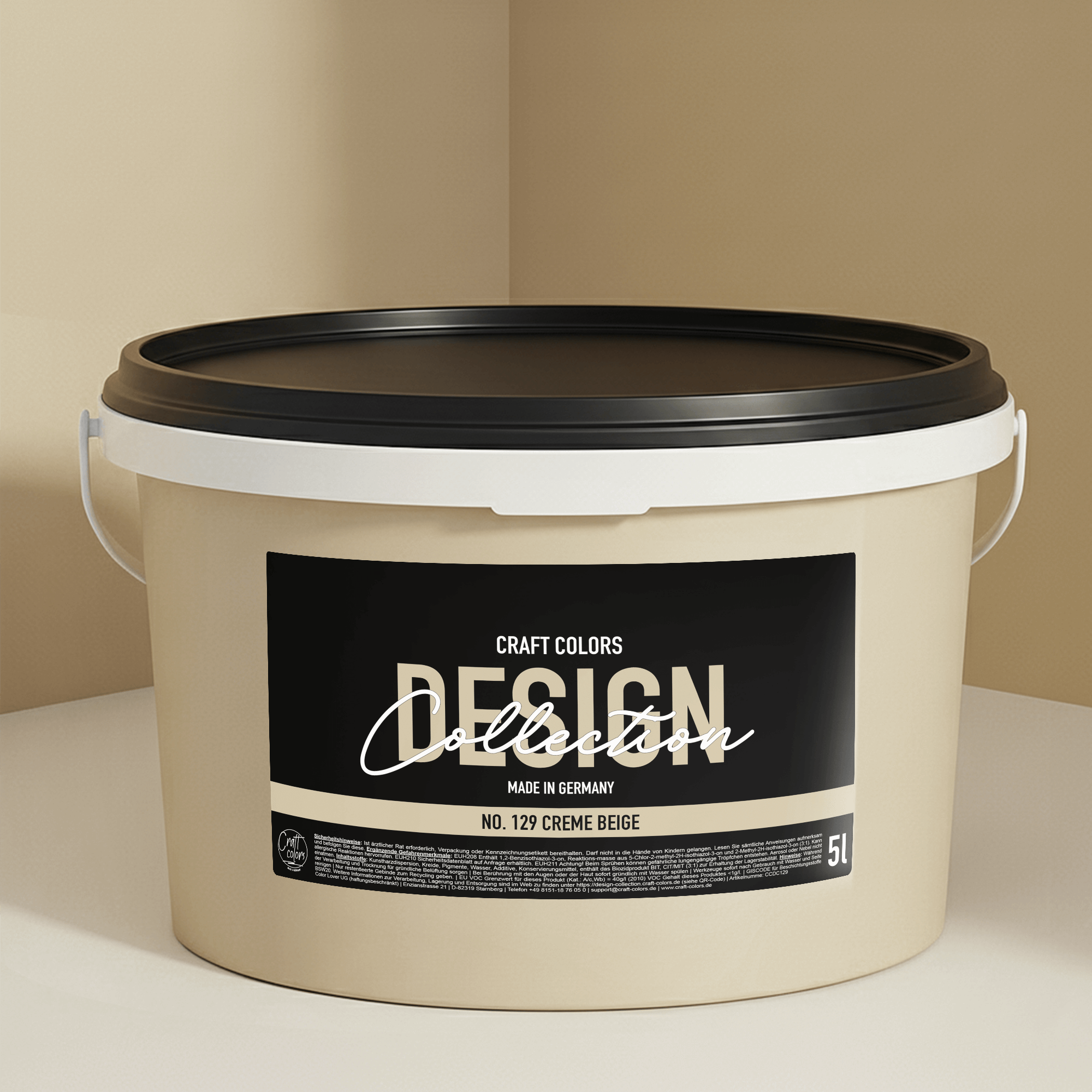 Wandfarbe edelmatt beige / creme No. 129 Design Collection 5L
