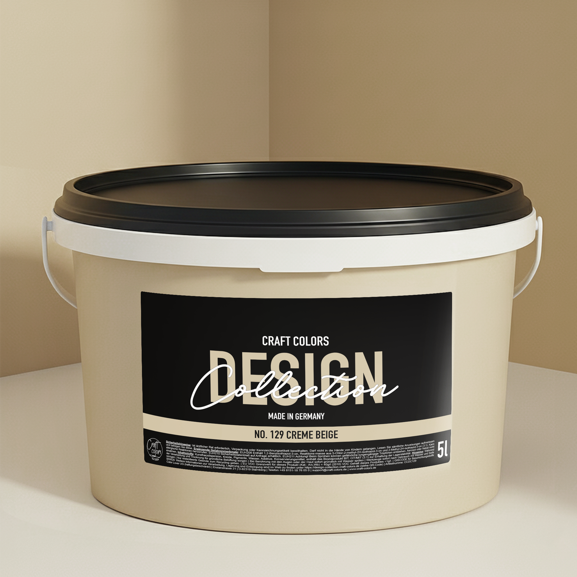 Wandfarbe edelmatt beige / creme No. 129 Design Collection 5L