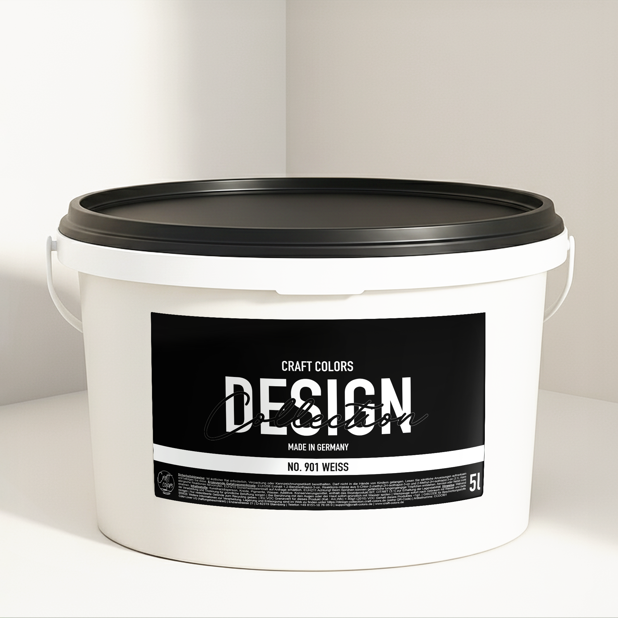 Wandfarbe edelmatt weiß No. 901 Design Collection 5L - Craft Colors