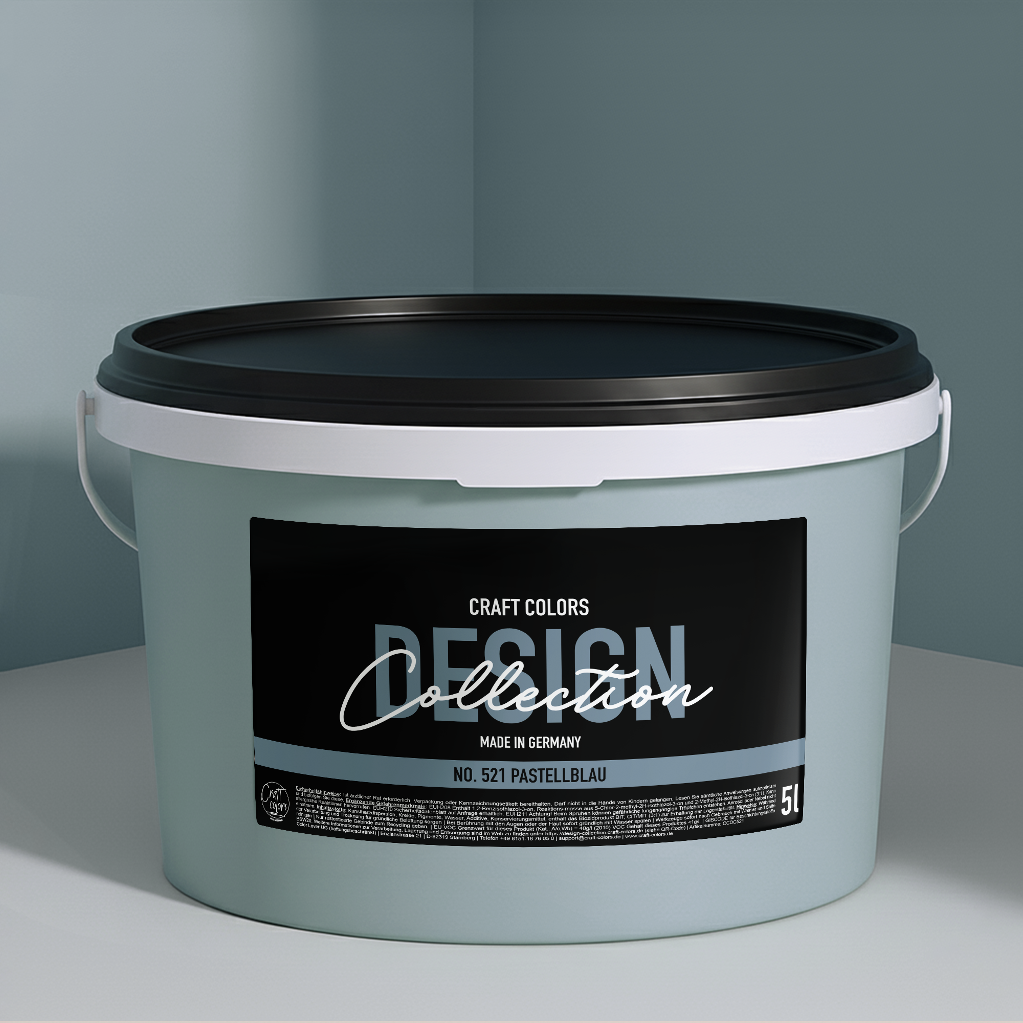 Wandfarbe edelmatt pastell blau No. 521 Design Collection 5L - Craft Colors