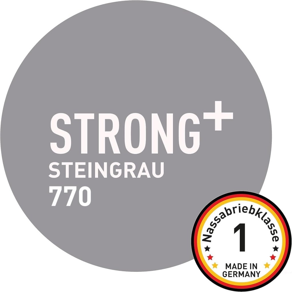 Wandfarbe Strong+ No. 770 Steingrau, 5 l für stark beanspruchte Flächen wie Treppenhäusern - Craft Colors