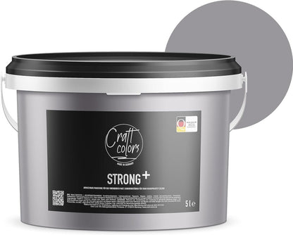 Wandfarbe Strong+ No. 770 Steingrau, 5 l für stark beanspruchte Flächen wie Treppenhäusern - Craft Colors