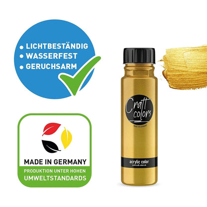 Acrylfarbe edel GOLD 250ml | Made in Germany - Craft Colors