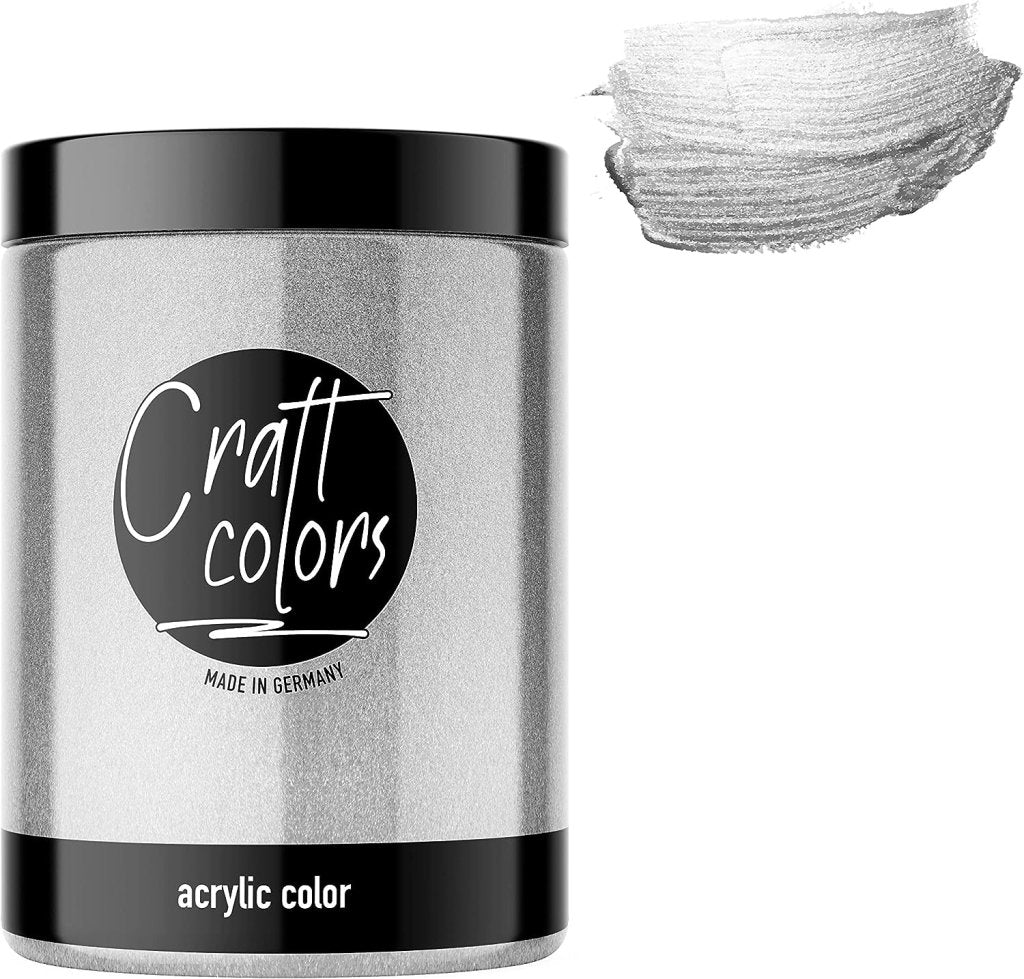 Acrylfarbe edel SILBER 750ml | Made in Germany - Craft Colors